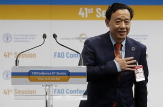 El ministro de Agricultura de China fue elegido el domingo como nuevo director de la FAO, la primera persona de un país comunista en asumir el puesto de influencia mundial. (EFE)