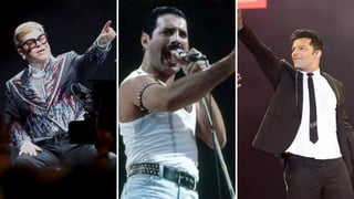 Artistas. Elton John, Freddie Mercury y Ricky Martin, además de su talento, comparten el hecho de ser los principales íconos gay. (ARCHIVO)