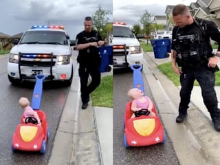 El padre detuvo a la bebé por conducir en el lado equivocado de la carretera. (INTERNET)