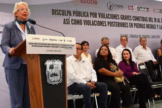 Olga Sánchez Cordero se comprometió a que la dependencia participará en la próxima reunión que tendrán los colectivos de familias de personas desaparecidas. (ARCHIVO)