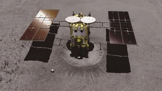 Hayabusa2 está intentando llegar de nuevo a la superficie del asteroide Ryugu, que está ahora a unos 245 millones de kilómetros de la Tierra. (ARCHIVO)