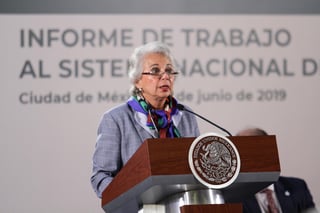 La secretaria de Gobernación, Olga Sánchez Cordero, llamó a los poderes Legislativo y Judicial a unirse para erradicar todas las formas de violencia que afectan a la sociedad y en especial a la niñez. (ARCHIVO)
