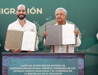El presidente de El Salvador, Nayib Bukele, se reunió el pasado 20 de junio con AMLO para establecer un programa de reforestación. (ARCHIVO)