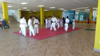 Los participantes en los cursos de karate y defensa persona también realizaron demostraciones. (EL SIGLO COAHUILA)