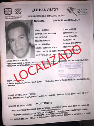  El Partido Acción Nacional (PAN), anunció que el dirigente de la Alcaldía Miguel Hidalgo, David Silva Ceballos, ya fue localizado y se encuentra con su familia. (ARCHIVO)