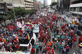 En la denominada 'Marcha por la Paz y la Unidad de los Pueblos' participaron cientos de militantes de izquierda de diversos países que se encuentran en Caracas para el XXV Foro de Sao Paulo. (EFE)