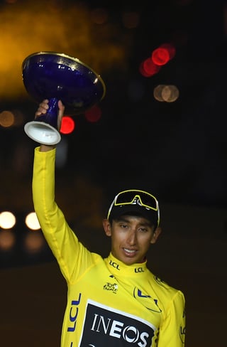 Egan Bernal, de tan solo 22 años, fue el mejor este año en el Tour de Francia. (AP)