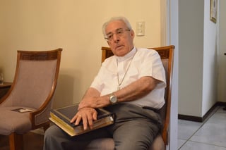 José Guadalupe Galván Galindo, obispo emérito de Torreón, festeja 25 años. (FERNANDO COMPEÁN)