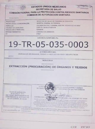 El Hospital General de Torreón obtuvo la licencia para procurar órganos y tejidos. (EL SIGLO DE TORREÓN) 