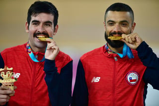 Peñaloza y Cabrera fueron los ganadores en la prueba Madison Masculino de la disciplina de Ciclismo de Pista de los Juegos Panamericanos Lima 2019. (ARCHIVO)