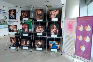 La exposición muestra las fotografías y los testimonios sobre el beneficio de la lactancia materna.