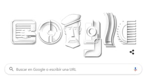 El doodle integra cada una de las letras de Google con piezas de Ramírez Villamizar y el rostro del artista que sustituye a la segunda 'o' en el nombre de la empresa estadounidense.
(GOOGLE)