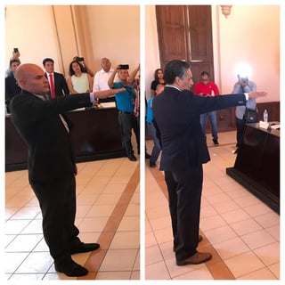 De manera unánime, el máximo órgano autoridad en el Municipio, avaló a José Dimas López Martínez y a Ricardo Olivares Porras como secretario del Ayuntamiento y tesorero municipal, respectivamente. (EL SIGLO DE TORREÓN/ANGÉLICA SANDOVAL)