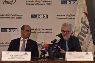 Fernando López Macari, presidente nacional del IMEF, y Federico Rubli Kaiser, integrante del comité indicador IMEF. (ARCHIVO)