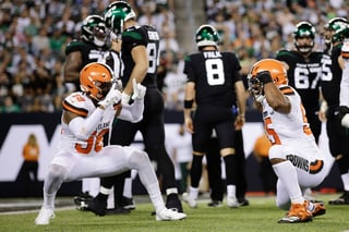 Los Browns se pusieron con marca de 1-1 tras derrotar el lunes a los Jets, pero no mostraron una ofensiva explosiva. (AP)
