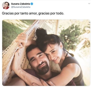 En redes. La artista coahuilense, Susana Zabaleta, anunció su rompimiento con su pareja de cuatro años, Roberto Pisano (ESPECIAL) 