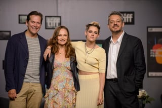 Elenco. De izquierda a derecha Joe Shrapnel, Anne Gregory Waterhouse, Kristen Stewart y Benedict Andrews de la cinta Seberg. (AP)