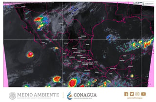El fenómeno hidrometeorológico Lorena se degradó a baja presión remanente en el occidente de Sonora, informó este domingo el Servicio Meteorológico Nacional (SMN). (TWITTER)