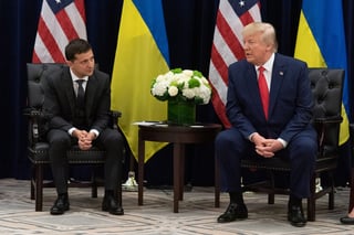 El presidente de Ucrania, Volodymyr Zelensky, durante una reunión con su homólogo Donald Trump. (EFE)