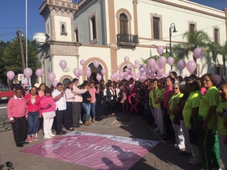 Ayer se realizó una marcha y la formación de un Lazo Rosa Humano en Ciudad Jardín.