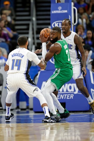 El acuerdo de Jaylen Brown y los Celtics sería por cuatro años y hasta 115 millones de dólares. (AP)