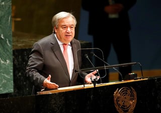 Guterres pidió medidas para crear una 'globalización justa, fortalecer la cohesión social y enfrentar la crisis climática”. (ARCHIVO)