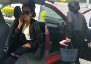 La mujer agredió el vehículo mientras insultaba al hombre (INTERNET)  