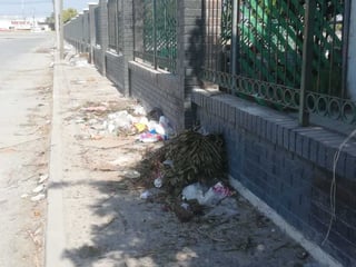 A pesar de que hace una semana concluyeron las visitas de los deudos por el Día de Muertos, la basura generada en los alrededores del panteón Jardines del Tiempo permanece en el lugar. (BEATRIZ A. SILVA)