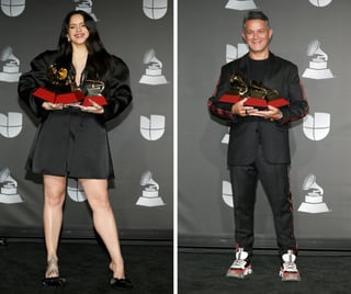 Ganadores. Los cantantes españoles, Rosalía y Alejandro Sanz, fueron los triunfadores de los Latin Grammy. (ESPECIAL)