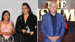 Grandes invitados. Yalitza Aparicio recibe premio Mujeres Fantásticas en Los Cabos y el actor estadounidense Robert De Niro presentó su reciente filme El irlandés. (NOTIMEX)