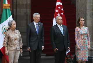 El presidente de México, Andrés Manuel López Obrador, recibió en Palacio Nacional al primer ministro de Singapur, Lee Hsien Loong. (EFE)