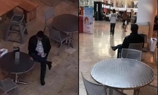 En video divulgado a través de redes sociales, se observa al edil sentado solo en una de las áreas de comida del Scottsdale Fashion Square, ubicado en la avenida Camelback Rd, con varias bolsas de diversos artículos recién adquiridos. (ESPECIAL)