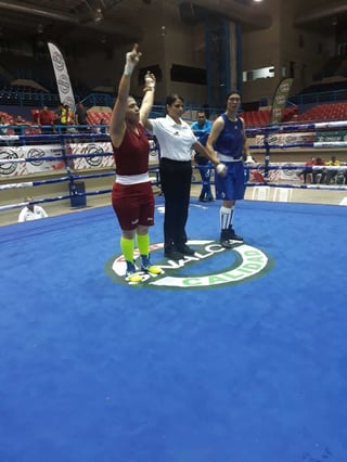 Jocelyn García festeja una de sus victorias en el torneo. (ESPECIAL)