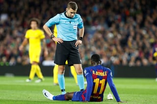 Dembélé se lesionó en el juego de Champions ante Borussia Dortmund. (AP)