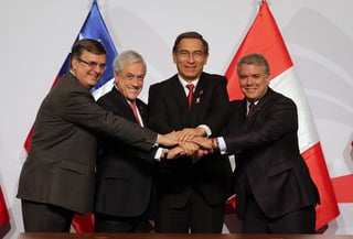 Los representantes de los cuatro países se reunieron en Bogotá para afinar detalles de su alianza comercial. (ARCHIVO) 