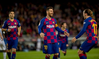 De la mano de un tridente ofensivo con Lionel Messi (10), Luis Suárez (9) y Antoine Griezman (17), los blaguranas suma 39 unidades para liderar la Liga de España. (ARCHIVO) 