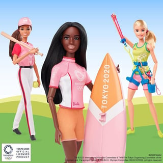 Deportista. Barbie anuncia en una línea enfocada a distintas disciplinas de la justa veraniega, como el surf, beisbol. (ESPECIAL)
