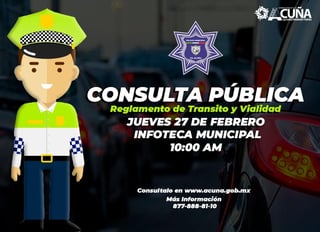 La mencionada actividad se desarrollará en las instalaciones de la Infoteca de Ciudad Acuña, a partir de las 10:00 horas; siendo convocada por la Dirección de Seguridad Pública Municipal (DSPM) de Ciudad Acuña.