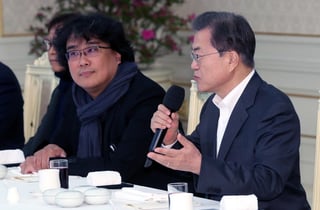 En Seúl. La promoción de Parásitos fue una 'guerra de guerrillas', según dijo Bong en una rueda de prensa. (EFE)