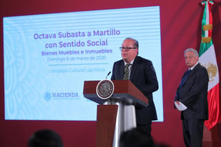 El director del Instituto para Devolver al Pueblo lo Robado (INDEP), Ricardo Rodríguez, anunció la primera subasta del 2020 en la que se ofertarán autos de lujo, joyas e inmuebles. (NOTIMEX)
