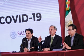 En la imagen se observa al subsecretario de Salud, Hugo López-Gatell, en su informe diario sobre el coronavirus en México. (EL UNIVERSAL)