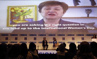 La directora gerente del Fondo Monetario Internacional (FMI), Kristalina Georgieva y el BM estiman una recesión económica global. (EFE) 