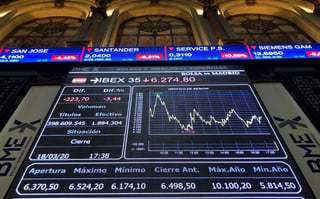 Al término de las operaciones en la Bolsa de Nueva York, el Dow Jones estrenó el mes de abril recortando unos 973,65 puntos y situándose en 20.943,51. (ARCHIVO)