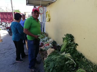 Piden comerciantes de la región Laguna a la comunidad que no dejen de comprar sus verduras, ya que son alimentos frescos y que fortalecen el sistema inmunológico de las personas. (VIRGINIA HERNÁNDEZ)