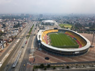 Vista aérea del Estadio El Campín, ubicado en la capital colombiana.