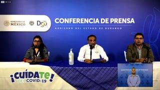 Las autoridades de Salud del estado de Durango, representadas por el secretario Sergio González Romero, presentaron como cada día la actualización sobre casos de COVID-19, enfermedad causada por el coronavirus SARS-CoV-2. (ESPECIAL)