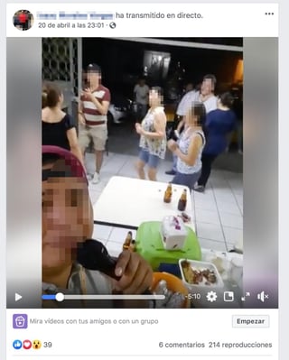 En uno de los videos que circularon en redes sociales se pudo observar a las personas festejando con un grupo de banda. (ESPECIAL)