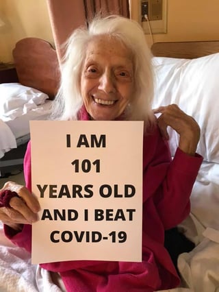 Angelina Friedman tiene 101 años y a su edad puede reclamar con orgullo que ha vencido a lo largo de su vida a la denominada gripe española, al cáncer y ahora al coronavirus. (ESPECIAL) 