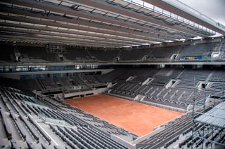 En esta foto del 5 de febrero de 2020, se aprecia la cancha central Philippe Chatrier de Roland Garros.