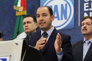 El líder nacional del Partido Acción Nacional (PAN), Marko Cortés, adelantó que el blanquiazul respaldará al PRI para que sea el tricolor el que encabece la presidencia de la Mesa Directiva de la Cámara de Diputados para el Tercer Año de la 64 Legislatura. (ARCHIVO)
